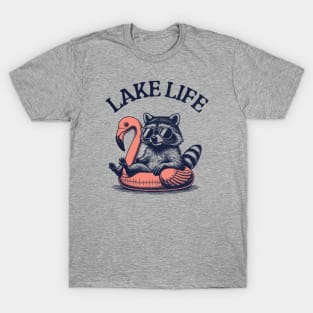 Lake LIfe Floating Raccoon T-Shirt